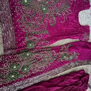 Indian Magenta and Green Salwar Kameez